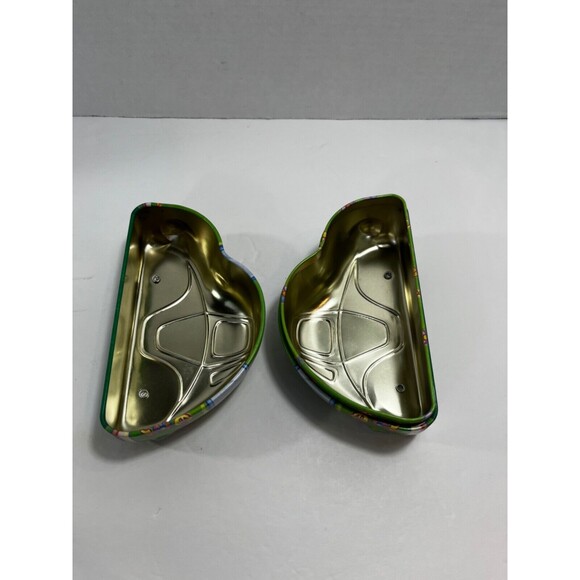 Volkswagen Bug Shape Tin 6" Green With Flowers, Pease Sign Colorful Beetle Car - Picture 6 of 7